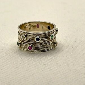 Made In Earth MIE Mixed Stone 925 Sterling Silver Ring